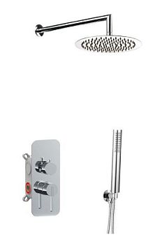 AQG Urban, душевой комплект ER232 на 2 потребителя, с настенным кронштейном, цвет хром
