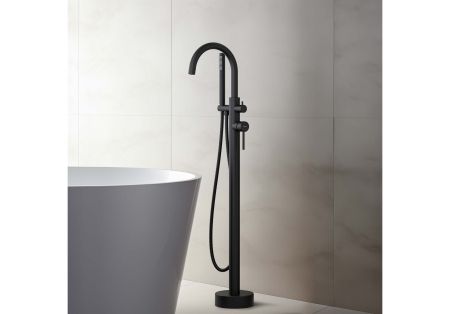 Смеситель для ванны напольный AQUATEK, матовый черный AQ1345MB ЕВРОПА