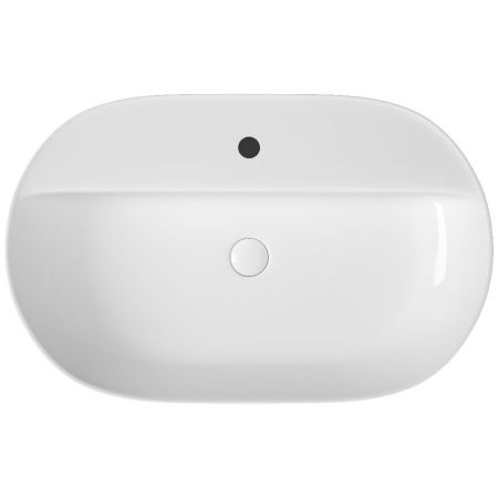 Раковина накладная Oval белая овальная с полочкой под смеситель 600*380*120 (без ДК)