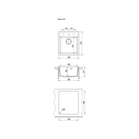 Кухонная мойка Florentina ПЬЕМОНТ 17.030.B0440.305, грей, артикул 17.030.B0440.305
