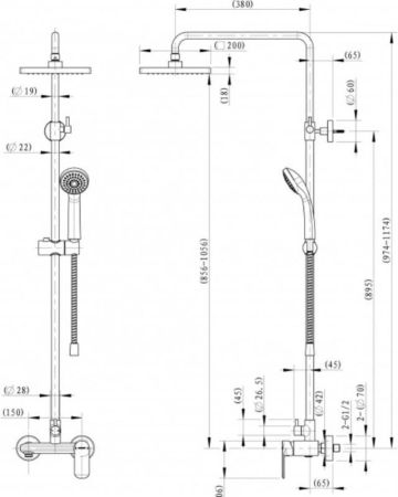 Душевая система Bravat Opal F9125183CP-A4-RUS, хром, артикул F9125183CP-A4-RUS