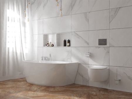 ELEGANT Унитаз подвесной безободковый с сиденьем в комплекте AM9316CHR/SC, артикул AM9316CHR/SC