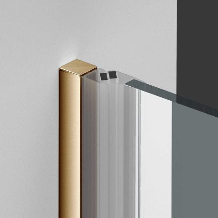 Душевые двери Vincea Душевая дверь Alpha VDP-3AL900CLG, брашированное золото, стекло прозрачное,, артикул VDP-3AL900CLG