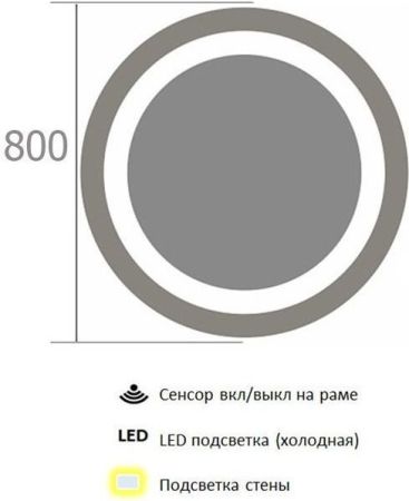 Зеркало De Aqua Мун 8080, артикул MUN 402 080