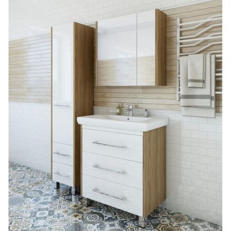 Зеркальный шкаф Sanflor Ларго 80 R Н0000000019 Швейцарский вяз, артикул Н0000000019