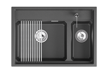 Кухонная мойка GRANULA кварц (7302i, ШВАРЦ)