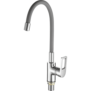 Смеситель для кухни с гибким изливом FASHUN A4253+B07, хром/серый