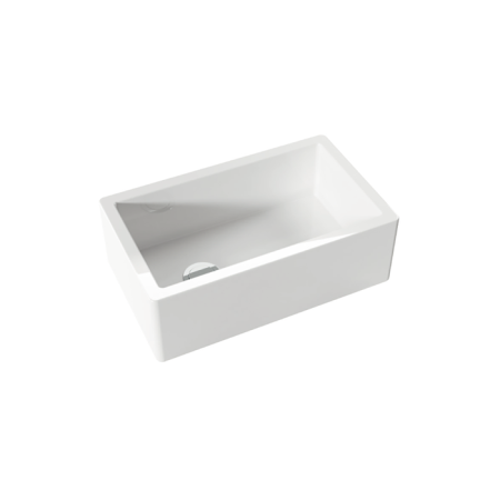 KERASAN Hanna Glasse ESSEX Раковина керамическая кухонная 758x456x254 мм,без отв под смеситель, без сифона, толщина 40 мм, цвет белый, артикул 541101