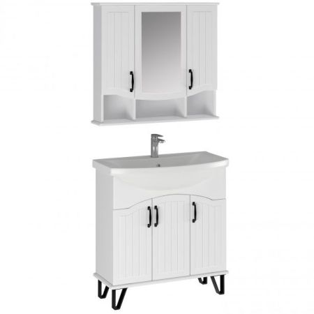 Тумба под раковину Runo Марсель 80 4620750028855 Белая, артикул 4620750028855