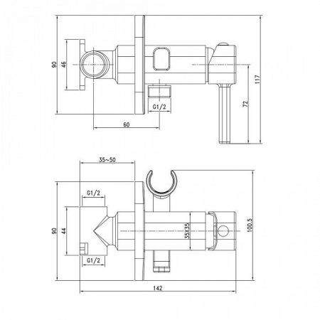 Смеситель гигиенический душ IDDIS Axes (004SBS0i08), артикул 004SBS0i08