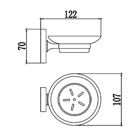 Мыльница Savol S-007059, хром, артикул S-007059