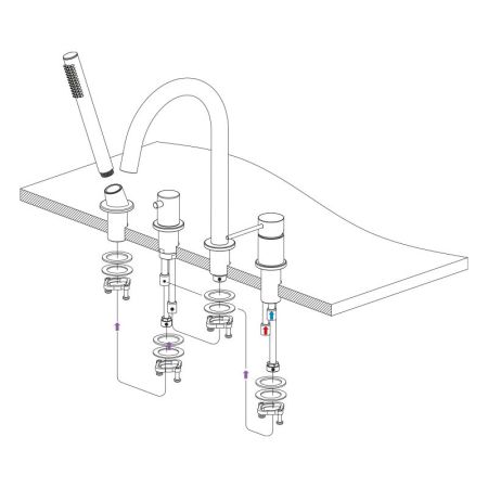 Смеситель для ванны с душем, врезной Timo Saona розовое золото (2320/19Y), артикул 2320/19Y