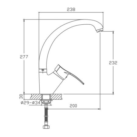 Смеситель для кухни Cron CN4170-2, хром, артикул CN4170-2