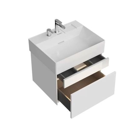 Тумба LOGICA подвесная 2 ящика 60 см, белоснежный