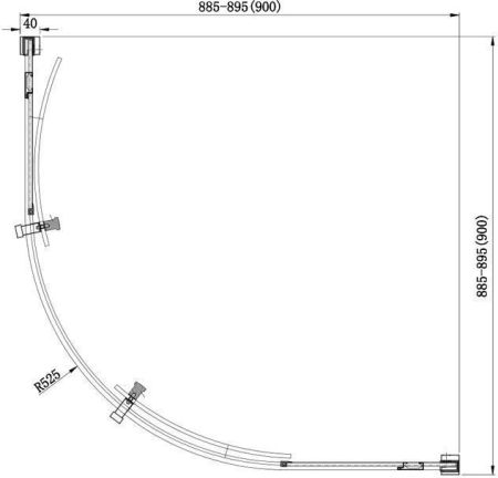 Душевой уголок Aquanet Delta NPE2142 90x90, R550, прозрачное стекло, артикул 00202312