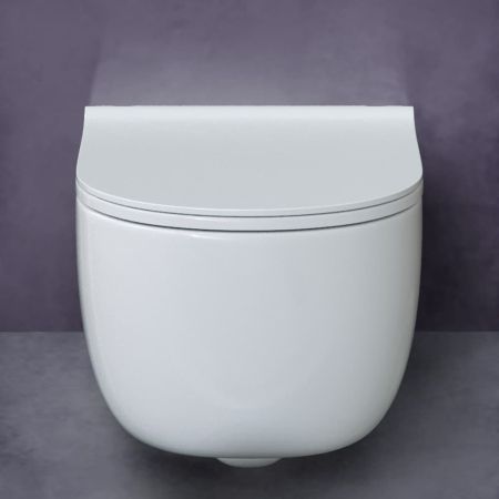 Унитаз BERGES подвестной EGO XL 54 см, сиденье дюропласт Toma Slim SO, микролифт, быстросьем