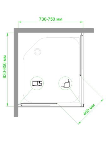 Душевой уголок RB HPD-C 75х85х185 (матовое)