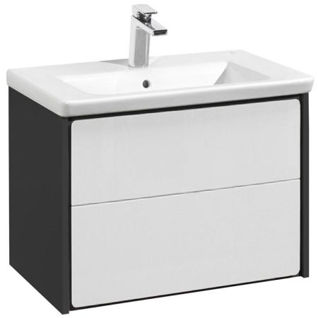 Тумба под раковину Roca Ronda 70 ZRU9302964 подвесная Белый глянец Антрацит, артикул ZRU9302964