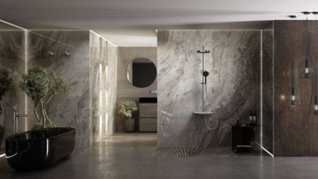 Душевая стойка Inspire VSFS-3I12TCH термостатическая с изливом, 30см верх.душ, хром, артикул VSFS-3I12TCH