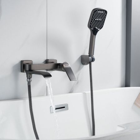 Смеситель для ванны Shevanik S4102T, оружейная сталь, артикул S4102T