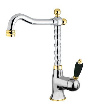 Смеситель для раковины Fiore IMPERIAL BLACK 89CO5225, хром/золото