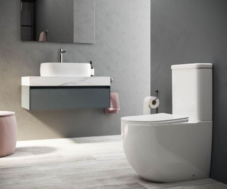 Напольный пристенный унитаз Mia Rimless CN1801