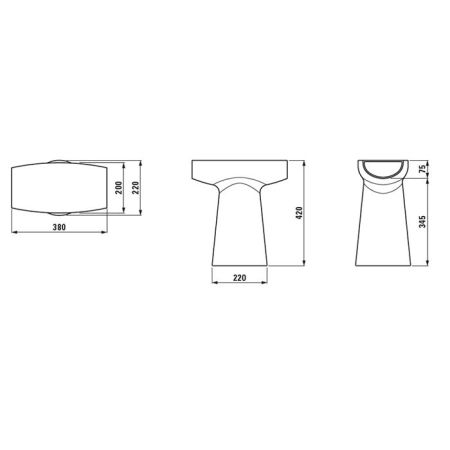 Керамическая скульптура, Laufen, Home Collection, шгв 380*220*420, тип установки-напольный, цвет-белый матовый