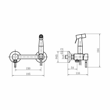 Гигиенический душ со смесителем FASHUN A57503-17, графит