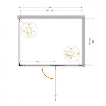 LINER-AH-1-120/90-C-GM-L Душевой уголок, артикул LINER-AH-1-120/90-C-GM-L