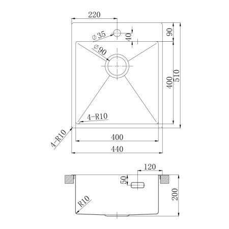 Кухонная мойка Lemark JANGA 440 прямоугольная из нержавеющей стали цвет: графит (9936103), артикул 9936103