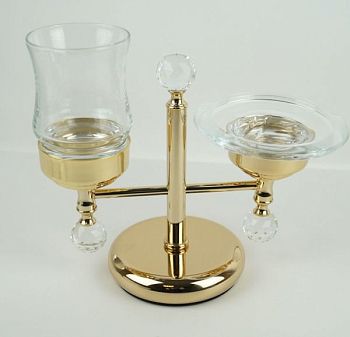 Stil Haus Smart Light, настольная мыльница + стакан, цвет золото