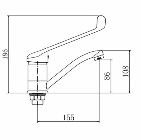 Смеситель для раковины с хирургической ручкой FASHUN A4554-2, хром, артикул A4554-2