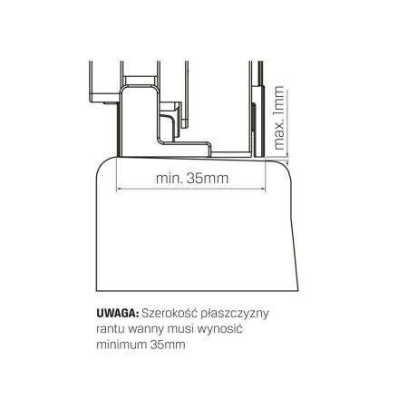 Шторка для ванны NEW TRENDY SMART BLACK 170 см EXK-4211 (черный), артикул EXK-4211