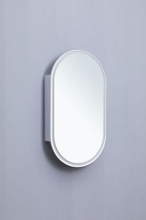 Зеркальный шкаф Aquanet Монте 50 белый, с LED подсветкой, артикул 00344787