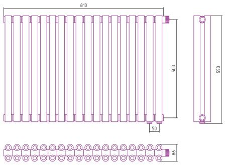 Отопительный радиатор ЭСТЕТ-00 н/ж EU50 500х810 / 18 сек (Матовый БЕЛЫЙ) Отопительный радиатор ЭСТЕТ-00 н/ж EU50 500х810 / 18 сек (Матовый БЕЛЫЙ)