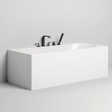 Salini FABIA Ванна пристенная 1700x750x600мм, овальная чаша, донный клапан, сифон,  слив-перелив, мат-л: S-Sense, глянцевый, артикул 102611G