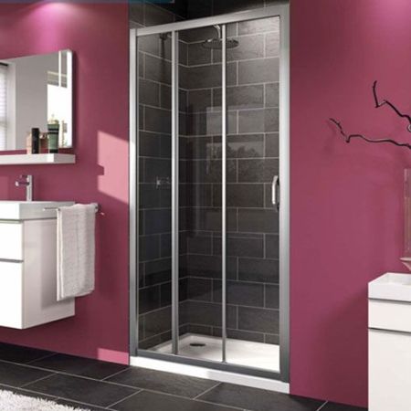 Дверь Huppe X1 140305.069.321(120305.069.321) Серебряный профиль с прозрачным стеклом, артикул 140305.069.321