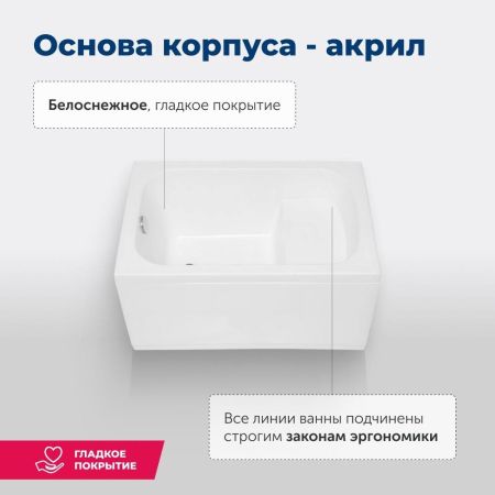 Акриловая ванна Aquanet Seed 110x70 (с каркасом), артикул 00246173