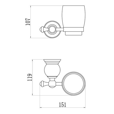 Стакан для ванной комнаты Savol S-005758B, золото, артикул S-005758B
