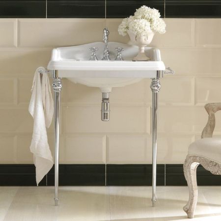 3SC  Консоль Денди 85х54хh104см, с раковиной LA01, сифоном и полотенцедердателями,цвет: хром, артикул DA3070SL