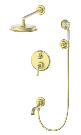 Душевая система встраиваемая WONZON & WOGHAND STEAM, Брашированное золото (WW-88939008-BG), артикул WW-88939008-BG