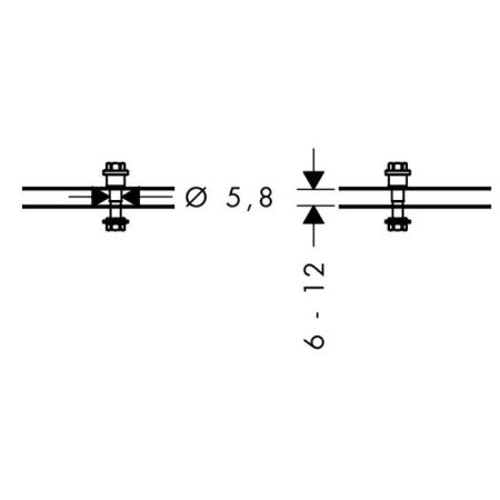 AX Universal Поручень и рейлинг, наружный размер 374мм, цвет: хром