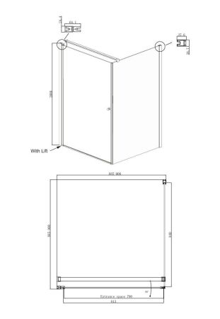 Душевой уголок Ambassador Nord 13011104-ST4, квадратный, линейный трап, 100х100, артикул 13011104-ST4