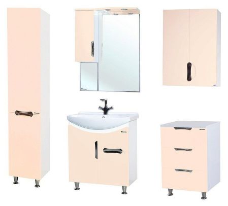 Шкаф пенал Bellezza Лагуна 35 L 4622104082070 с бельевой корзиной L Бежевый Белый, артикул 4622104082070