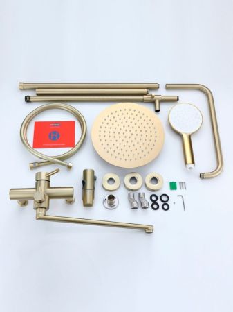 Душевая система Prohanss P31.24.03, сатин золотой