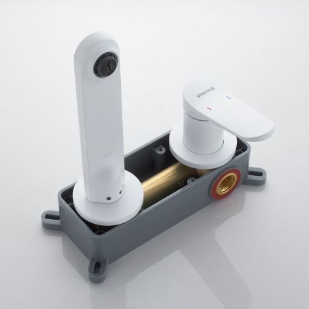 Смеситель для раковины встраиваемый Shevanik S4341C, белый