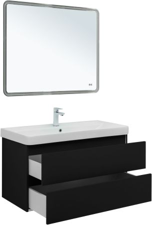 Тумба под раковину Aquanet Вега 2.0 100 черный, артикул 00337951
