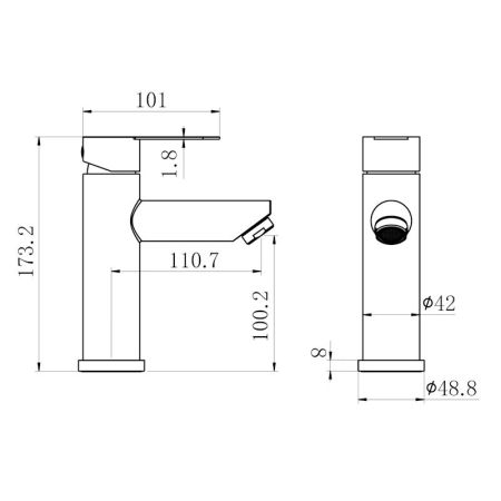 Смеситель для раковины Fmark FS8201-2, сатин
