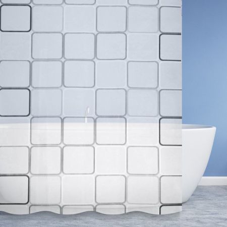 Штора для ванной комнаты Savol S-6PEVA04, квадраты, артикул S-6PEVA04