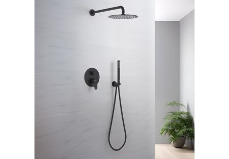 Set 3 в 1 душевой комплект AQUATEK, матовый черный AQ1172MB БЕТТА, артикул AQ1172MB